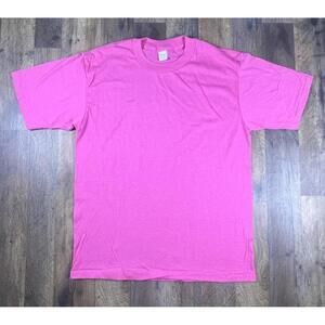 Vintage XL Tee Shirt Blank Pink Single Stitch USA Made Lexington